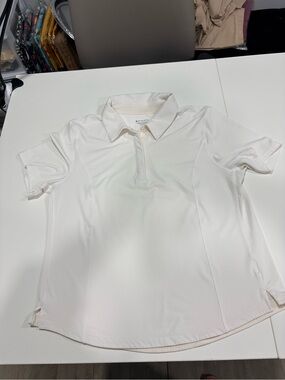 Athleta White Short-Sleeve Performance Polo